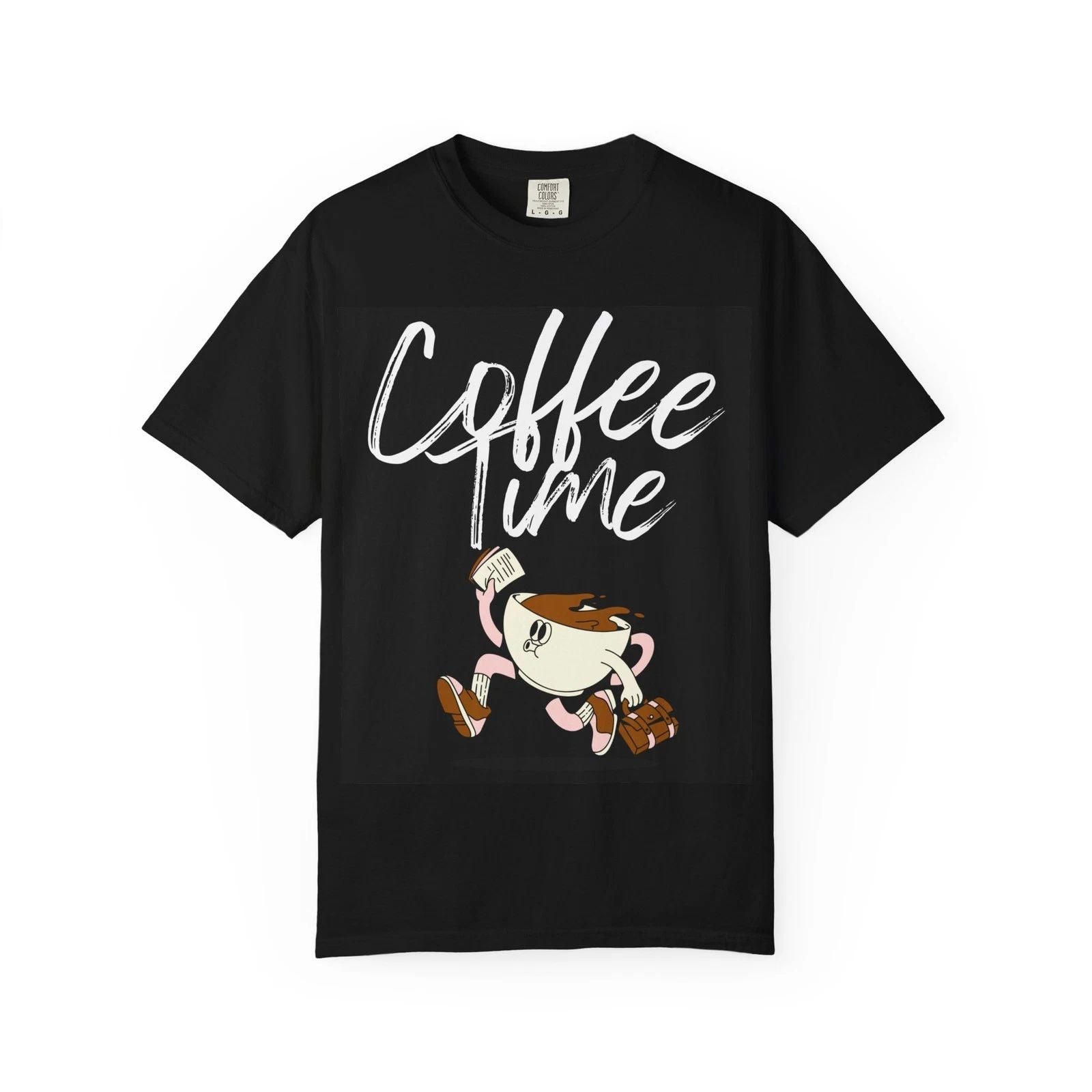 Coffee Time T-Shirt - Comfort Colors  Retro Cartoon Coffee Cup Graphic Unisex T-shirt, Sweatshirt, Hoodie, Long Sleeve Tee - T-Shirt, Sweatshirt, Hoodie