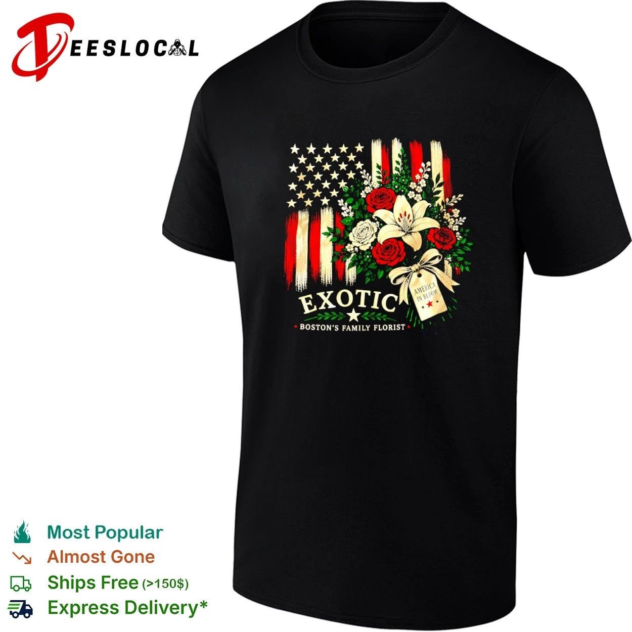 Exotic Bostons Family Florist America in Bloom T-shirt Unisex T-shirt, Sweatshirt, Hoodie, Long Sleeve Tee - T-Shirt, Sweatshirt, Hoodie