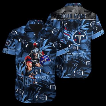Personalized Tennessee Titans Warrior Leaves Hawaiian Shirt Unisex T-shirt, Sweatshirt, Hoodie, Long Sleeve Tee - T-Shirt, Sweatshirt, Hoodie