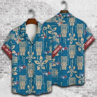 Toronto Blue Jays Tiki Paradise Hawaiian Shirt Unisex T-shirt, Sweatshirt, Hoodie, Long Sleeve Tee - T-Shirt, Sweatshirt, Hoodie