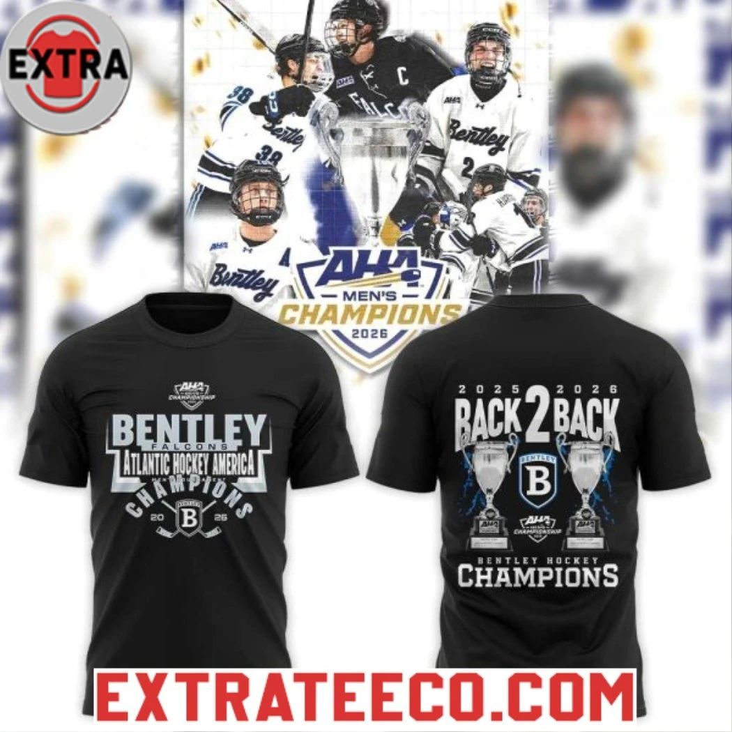 Bentley Hockey 2026 Atlantic Hockey America Champions Shirts Unisex T-shirt, Sweatshirt, Hoodie, Long Sleeve Tee - T-Shirt, Sweatshirt, Hoodie