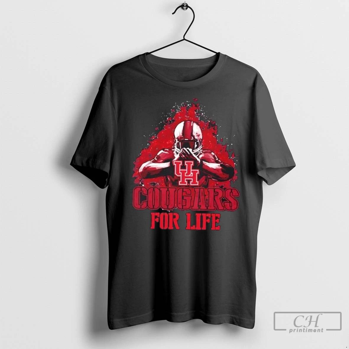 Premium Houston Cougars Football For Life Unisex T-shirt, Sweatshirt, Hoodie, Long Sleeve Tee - T-Shirt, Sweatshirt, Hoodie