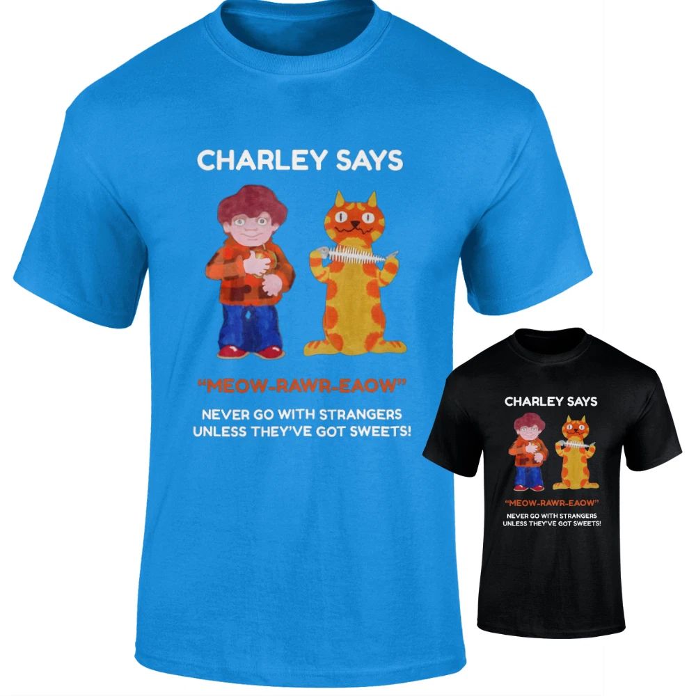 Charley Says Retro T Shirt Funny 70's Public Info TV Advert Strangers Charlie Unisex T-shirt, Sweatshirt, Hoodie, Long Sleeve Tee - T-Shirt, Sweatshirt, Hoodie