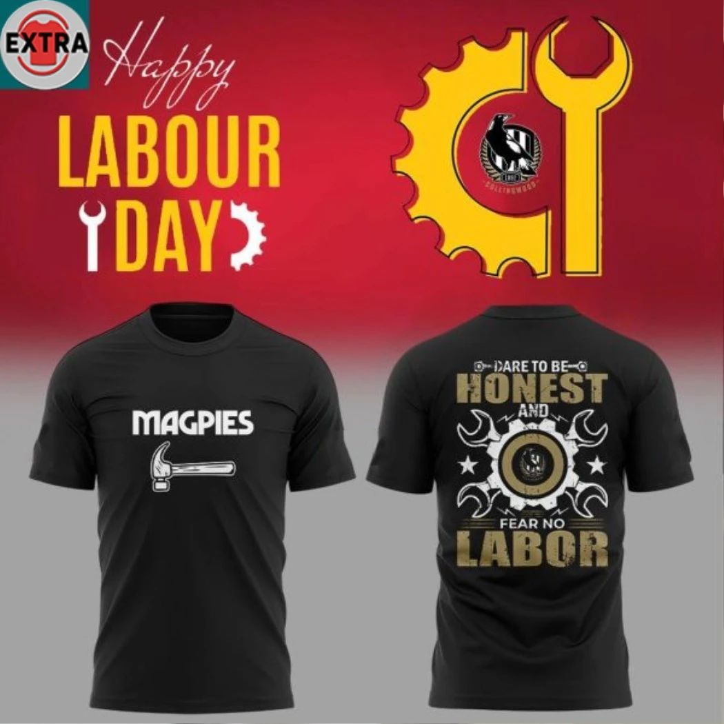 Collingwood Magpies x Labour Day 2026 Worker Tribute Game Hoodie Shirts Unisex T-shirt, Sweatshirt, Hoodie, Long Sleeve Tee - T-Shirt, Sweatshirt, Hoodie