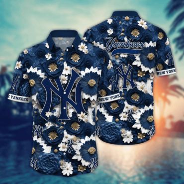 New York Yankees Floral Luxe Hawaiian Shirt Unisex T-shirt, Sweatshirt, Hoodie, Long Sleeve Tee - T-Shirt, Sweatshirt, Hoodie