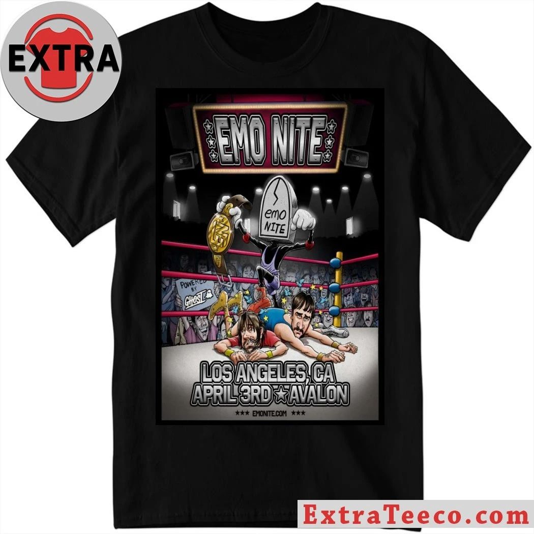 Emo Nite In Los Angeles CA On April 3 2026 Poster Shirt Unisex T-shirt, Sweatshirt, Hoodie, Long Sleeve Tee - T-Shirt, Sweatshirt, Hoodie