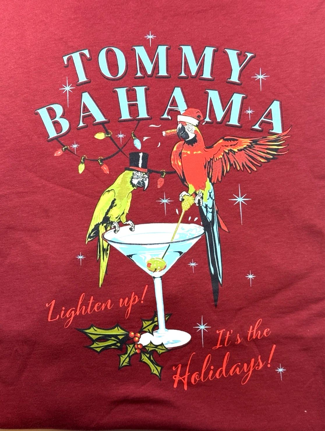 Authentic Tommy Bahama Men's Graphic T / Sangria Red / Pocket / LIGHTEN UP Unisex T-shirt, Sweatshirt, Hoodie, Long Sleeve Tee - T-Shirt, Sweatshirt, Hoodie