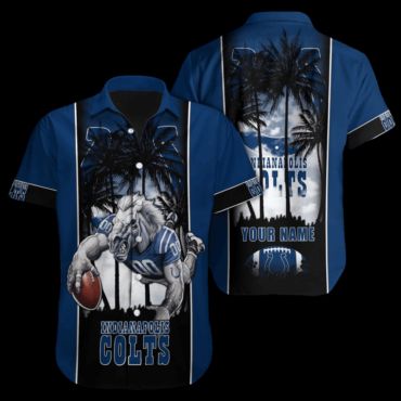 Personalized Indianapolis Colts Island Blitz Hawaiian Shirt Unisex T-shirt, Sweatshirt, Hoodie, Long Sleeve Tee - T-Shirt, Sweatshirt, Hoodie