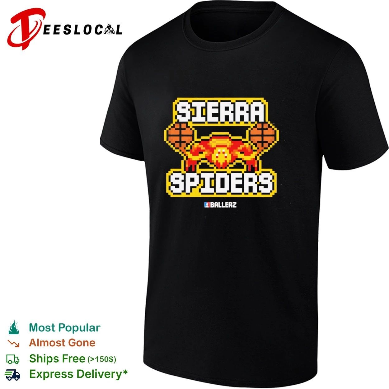 Sierra Spiders Ballerz basketball pixel art T-shirt Unisex T-shirt, Sweatshirt, Hoodie, Long Sleeve Tee - T-Shirt, Sweatshirt, Hoodie