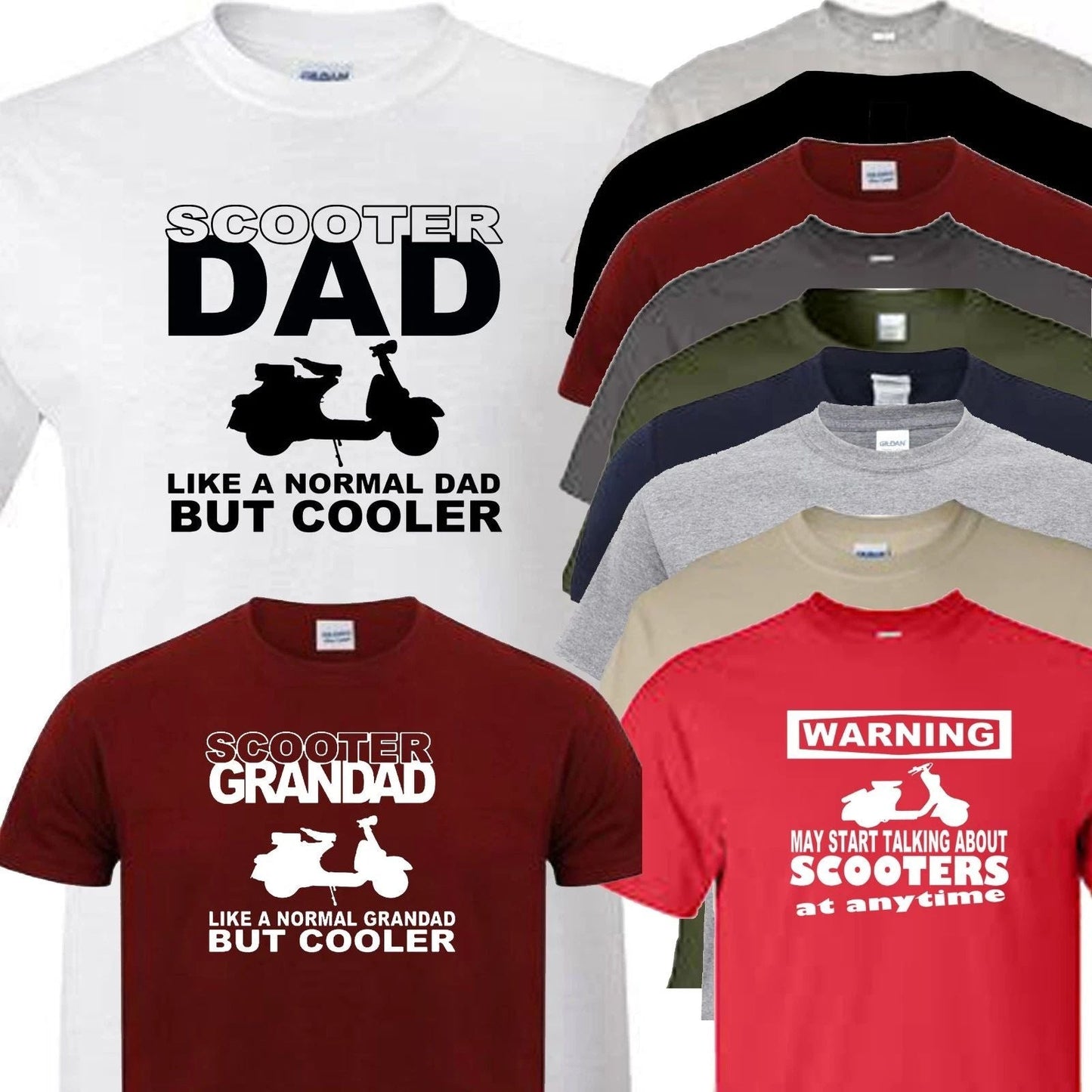 Scooter T Shirt Dad Grandad Or Warning Design Fathers day or Christmas Gift Unisex T-shirt, Sweatshirt, Hoodie, Long Sleeve Tee - T-Shirt, Sweatshirt, Hoodie
