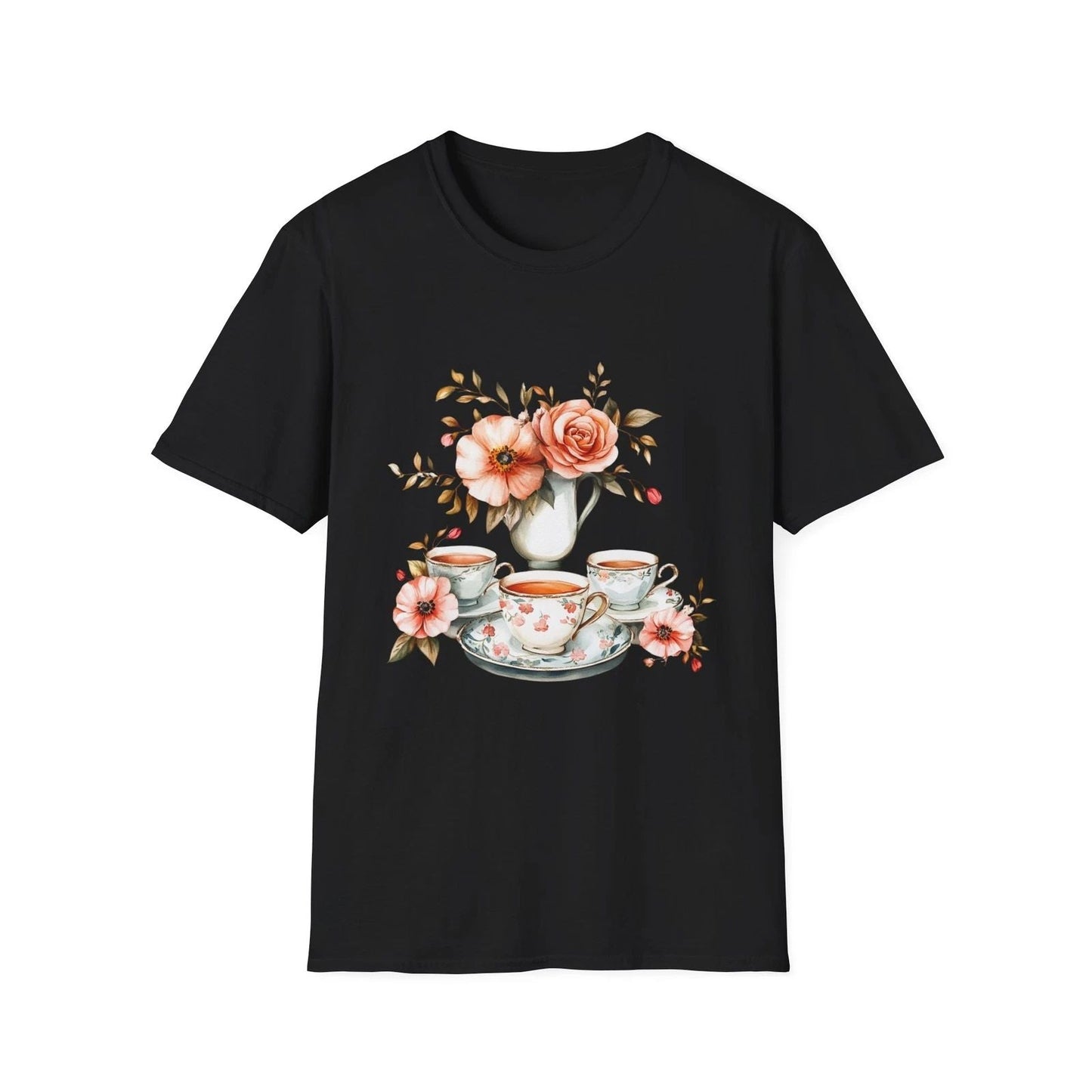 Floral Tea Party T-Shirt | Cute Gifts, Daily Wear, Tea Lovers, Spring Fashion, Unisex T-shirt, Sweatshirt, Hoodie, Long Sleeve Tee - T-Shirt, Sweatshirt, Hoodie