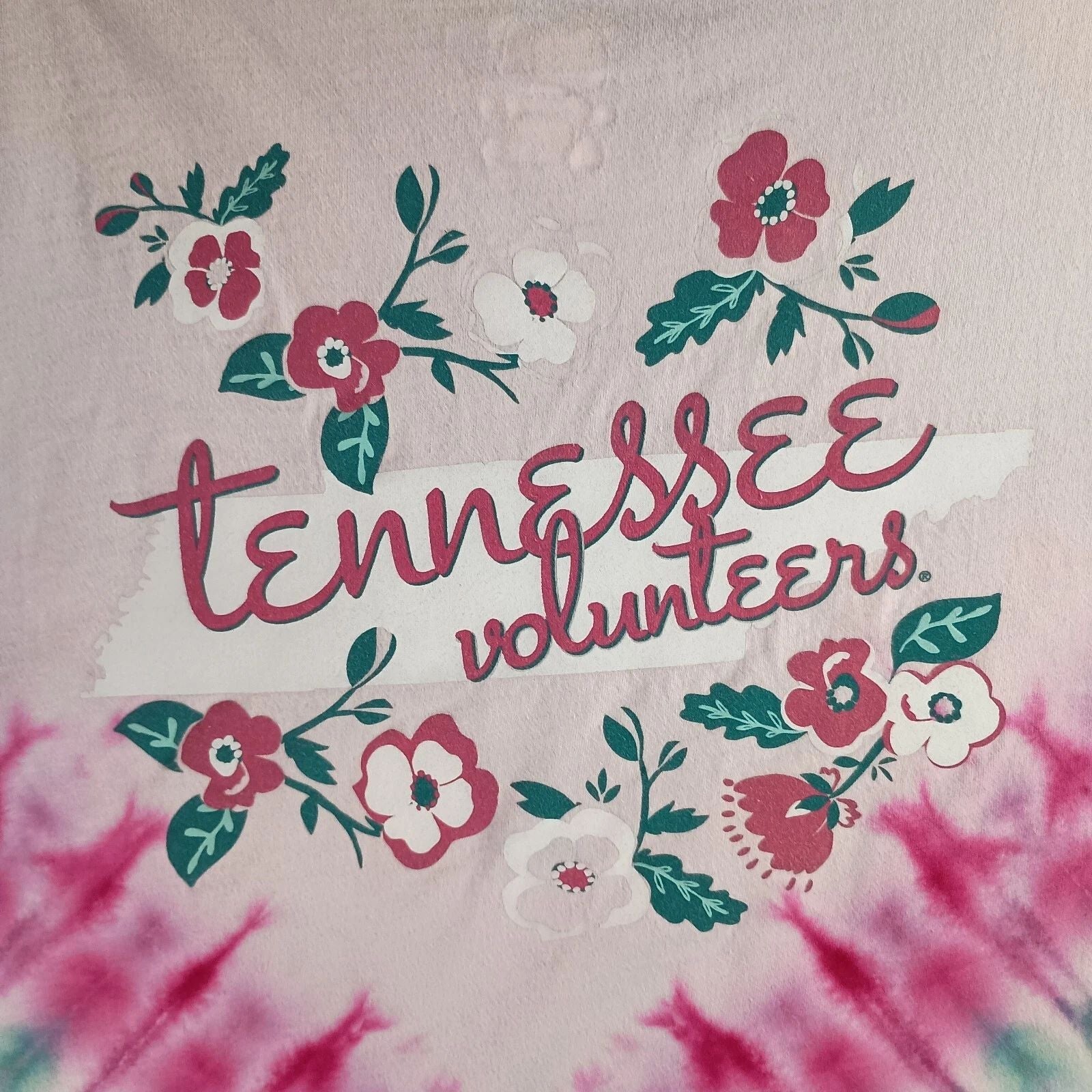 Tennessee Volunteers Floral Women's L T-Shirt Custom Tie Dye Pink Graphic Tee Unisex T-shirt, Sweatshirt, Hoodie, Long Sleeve Tee - T-Shirt, Sweatshirt, Hoodie
