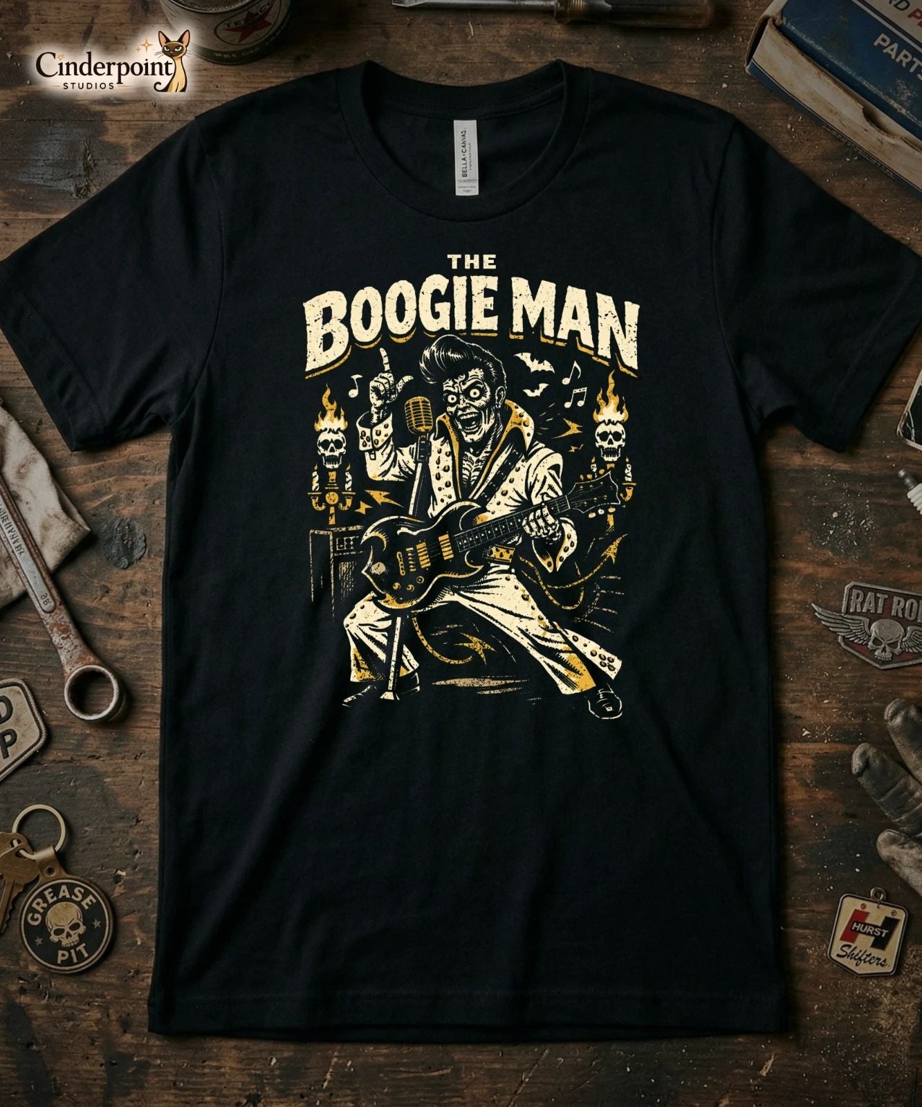 The Boogie Man T-Shirt - Original Retro Rockabilly Zombie Elvis Tee Sizes XS-5X Unisex T-shirt, Sweatshirt, Hoodie, Long Sleeve Tee - T-Shirt, Sweatshirt, Hoodie