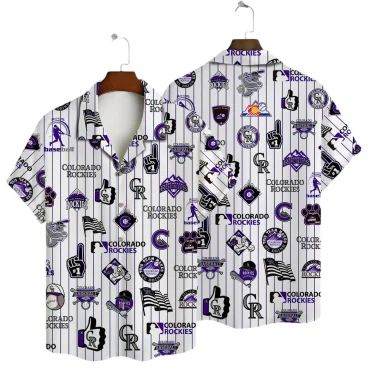 Colorado Rockies Iconic Collage Hawaiian Shirt Unisex T-shirt, Sweatshirt, Hoodie, Long Sleeve Tee - T-Shirt, Sweatshirt, Hoodie