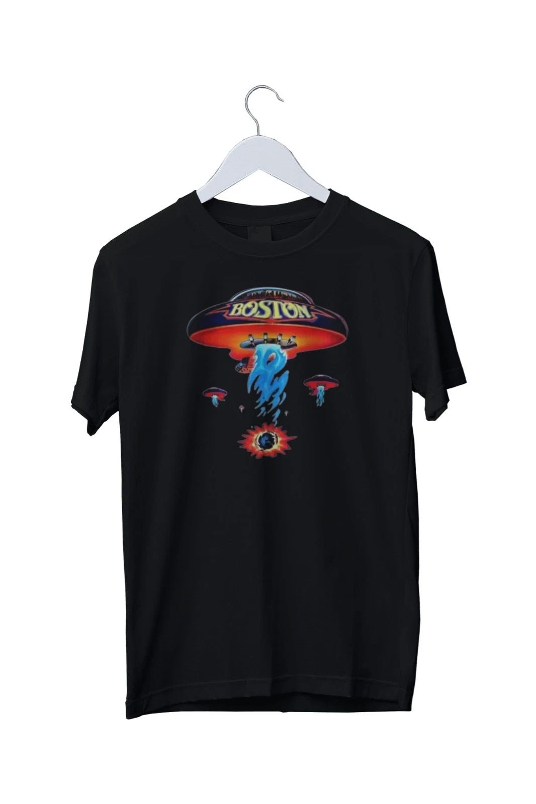 Boston Band Spaceship Rock Band Graphic Print T-Shirt Mens S M L XL 2 3 4 XL Unisex T-shirt, Sweatshirt, Hoodie, Long Sleeve Tee - T-Shirt, Sweatshirt, Hoodie