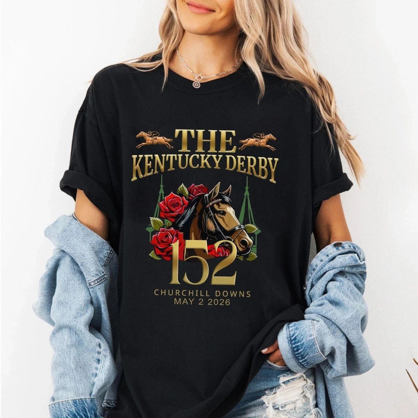 The Kentucky Derby 2026 T Shirt, 152th, Churchill Downs, Run For The Roses Shirt Unisex T-shirt, Sweatshirt, Hoodie, Long Sleeve Tee - T-Shirt, Sweatshirt, Hoodie