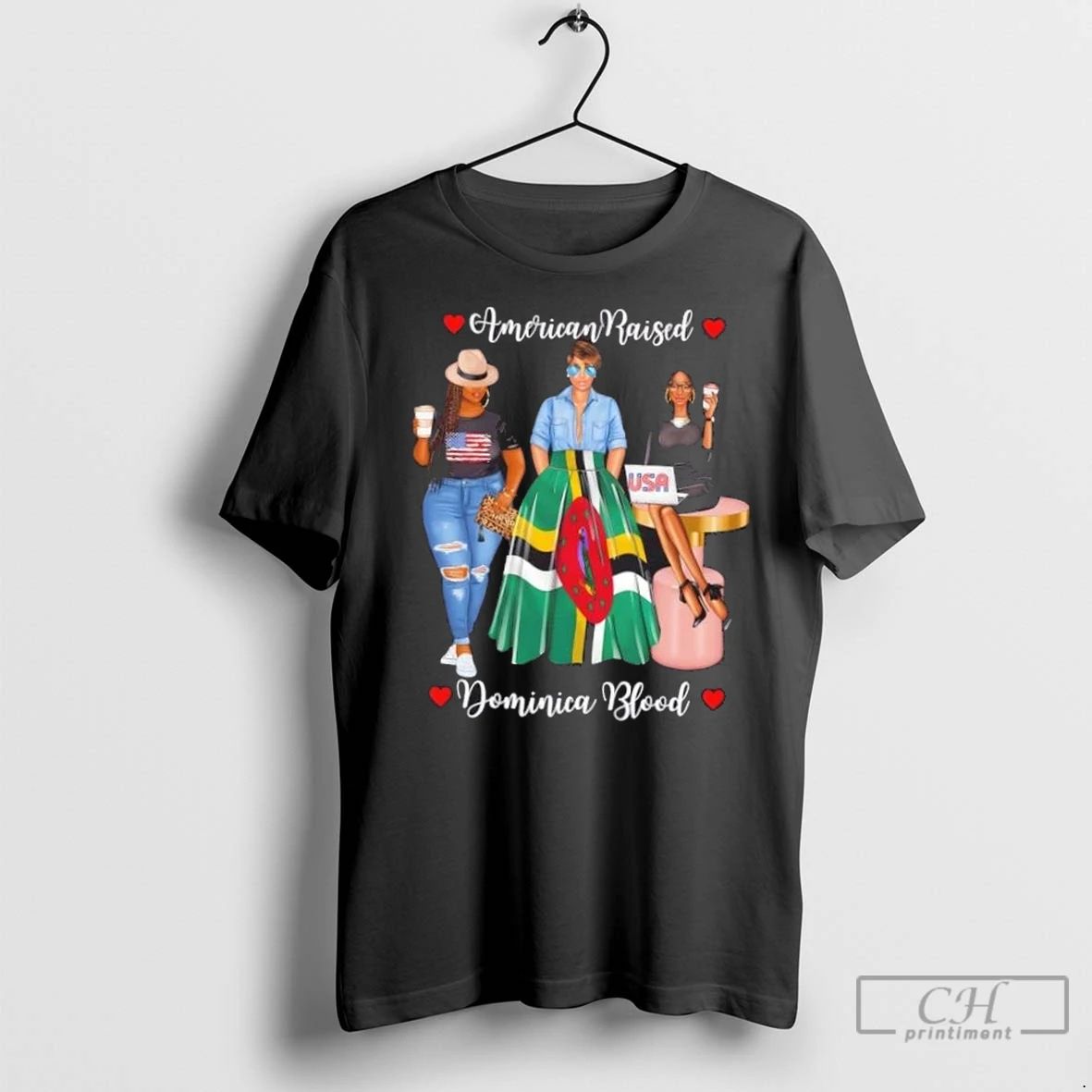 Premium Merican Raised Half Dominican Born In Dominica Roots Gift Unisex T-shirt, Sweatshirt, Hoodie, Long Sleeve Tee - T-Shirt, Sweatshirt, Hoodie