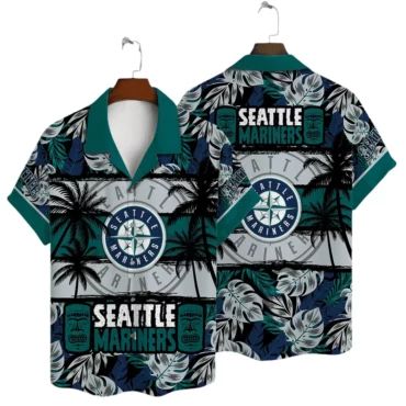 Seattle Mariners Sunset Shores Hawaiian Shirt Unisex T-shirt, Sweatshirt, Hoodie, Long Sleeve Tee - T-Shirt, Sweatshirt, Hoodie
