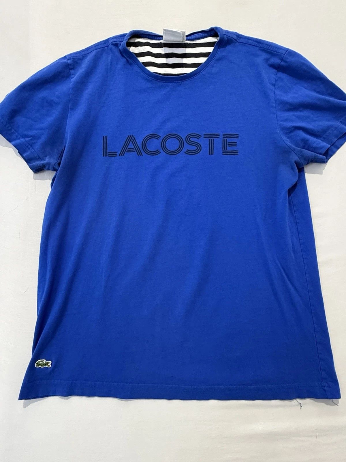 Lacoste Mens Regular Fit Logo Tshirt Blue Size 4 (L) Casual Soft Tee Unisex T-shirt, Sweatshirt, Hoodie, Long Sleeve Tee - T-Shirt, Sweatshirt, Hoodie