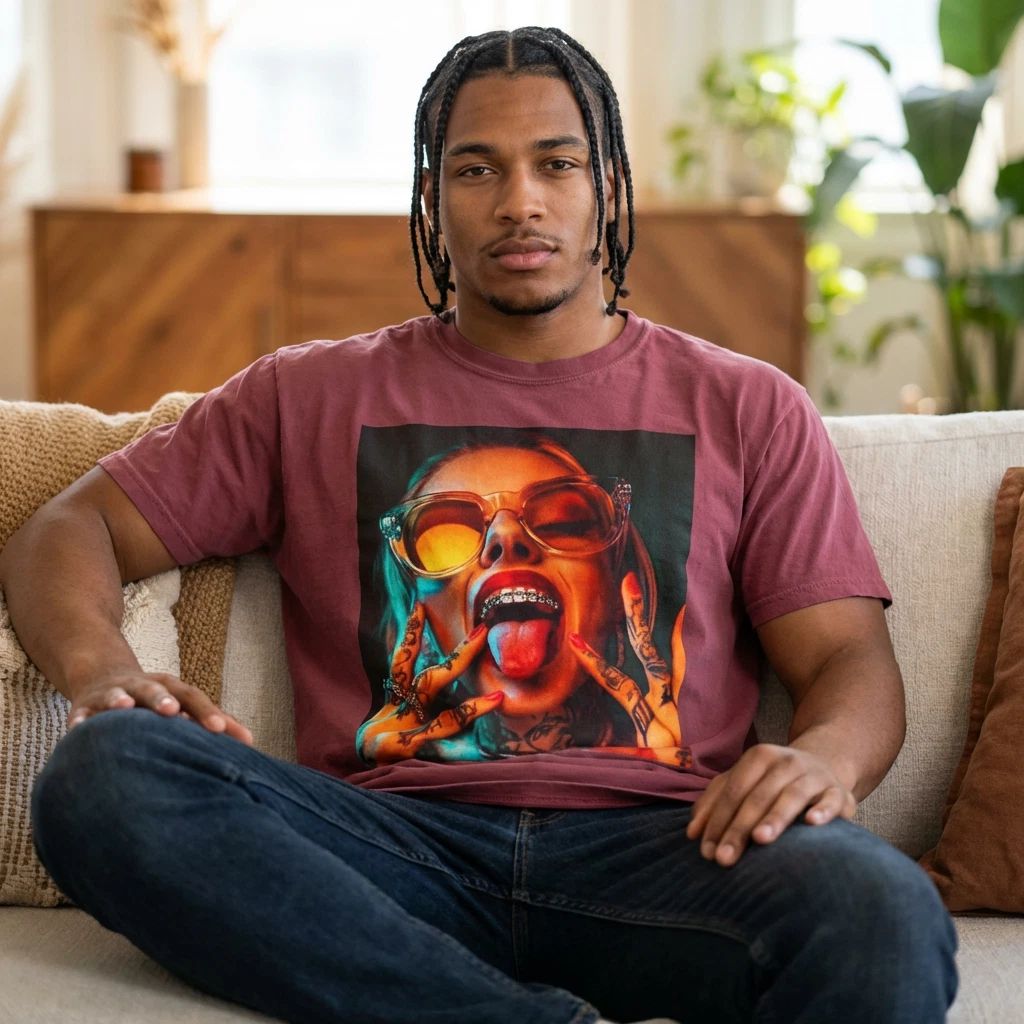 Neon Tattooed Woman Portrait T-shirt | Bold Graphic Tee Unisex T-shirt, Sweatshirt, Hoodie, Long Sleeve Tee - T-Shirt, Sweatshirt, Hoodie