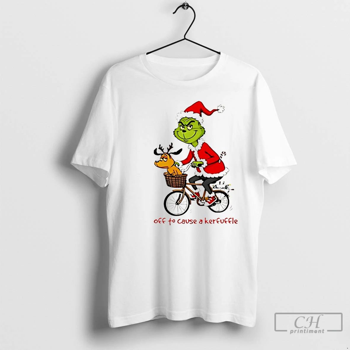 Premium Grinch Off To Cause A Kerfuffle Christmas Christmas T Shirts Unisex T-shirt, Sweatshirt, Hoodie, Long Sleeve Tee - T-Shirt, Sweatshirt, Hoodie