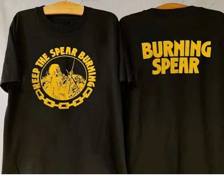 Vtg 1980s Burning Spear Keep The Spear Burning T-Shirt Unisex T-shirt, Sweatshirt, Hoodie, Long Sleeve Tee - T-Shirt, Sweatshirt, Hoodie