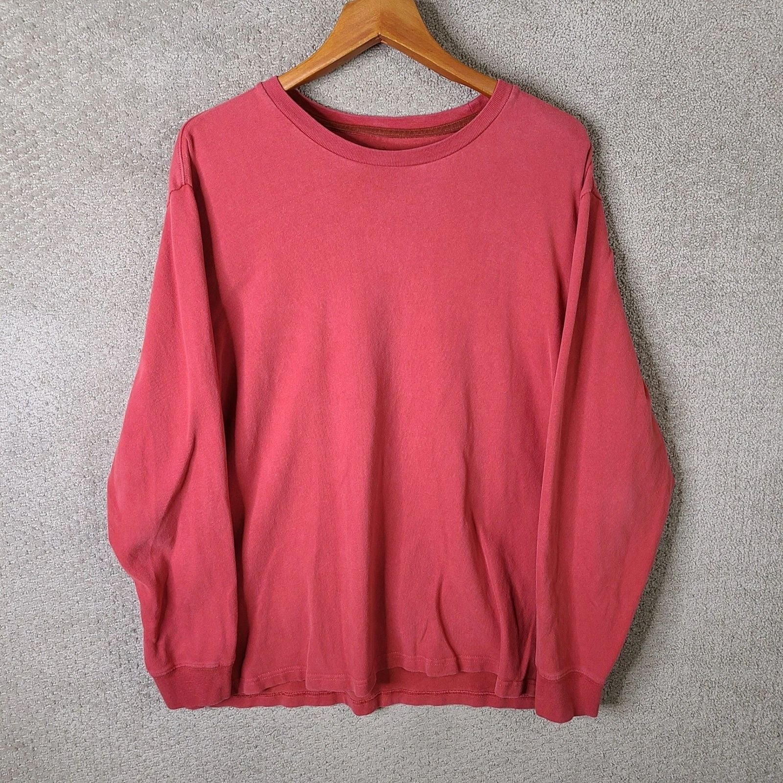 Old Navy Shirt Mens XL Red Long Sleeve Crew Neck Heavyweight Cotton Solid Basic Unisex T-shirt, Sweatshirt, Hoodie, Long Sleeve Tee - T-Shirt, Sweatshirt, Hoodie