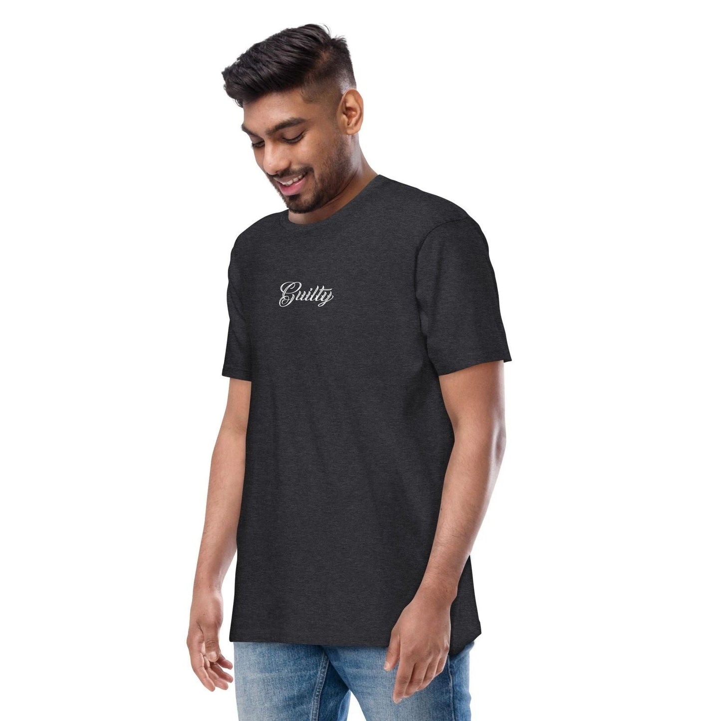 GUILTY Charcoal Heavyweight T-Shirt  Premium Cotton Graphic Tee Unisex T-shirt, Sweatshirt, Hoodie, Long Sleeve Tee - T-Shirt, Sweatshirt, Hoodie