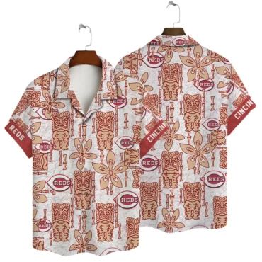 Cincinnati Reds Tiki Heritage Hawaiian Shirt Unisex T-shirt, Sweatshirt, Hoodie, Long Sleeve Tee - T-Shirt, Sweatshirt, Hoodie