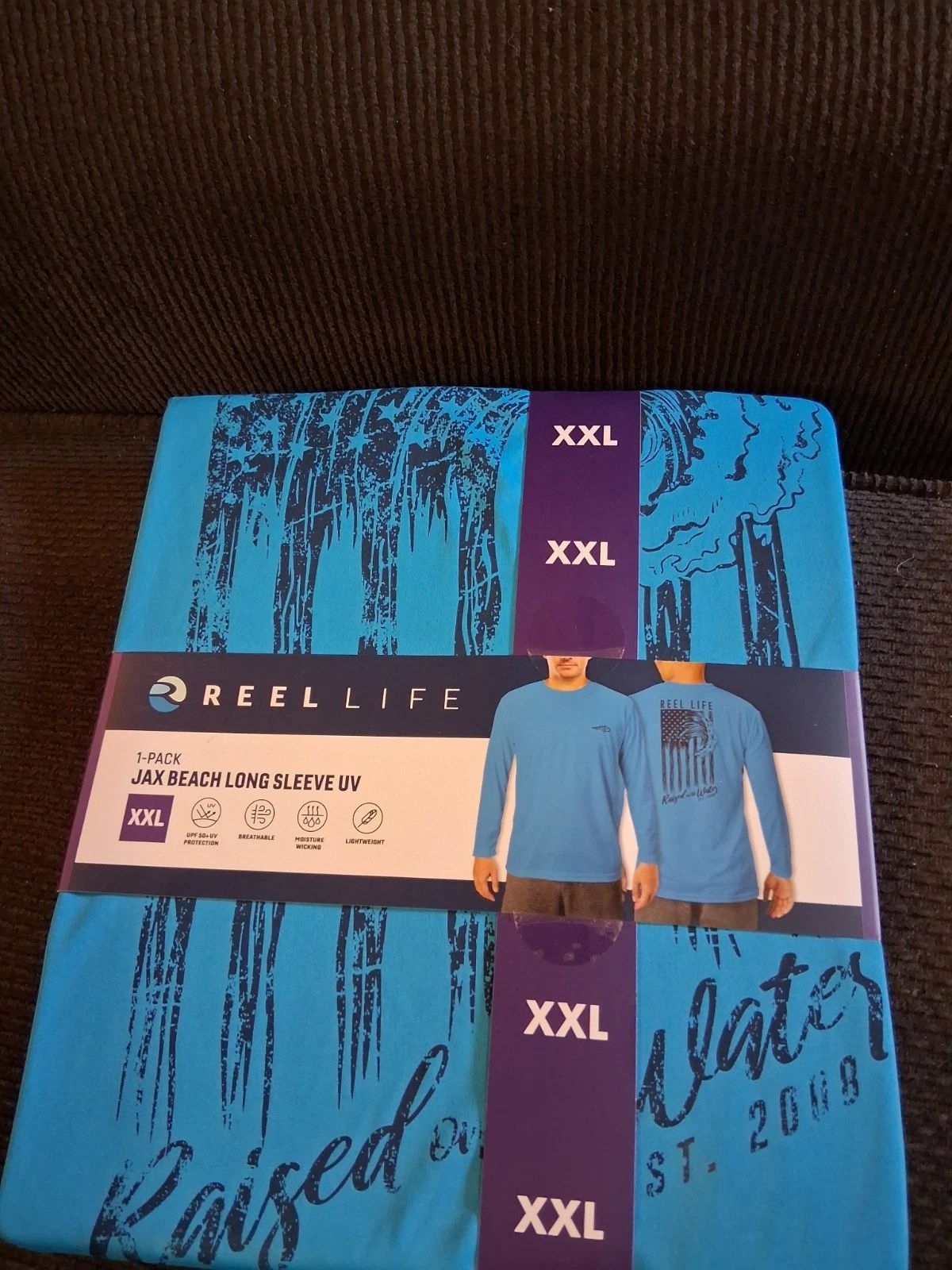 Reel Life UV Shirt Mens 2XL Blue Long Sleeve UPF 50+ Fishing Jax Beach NEW! Unisex T-shirt, Sweatshirt, Hoodie, Long Sleeve Tee - T-Shirt, Sweatshirt, Hoodie