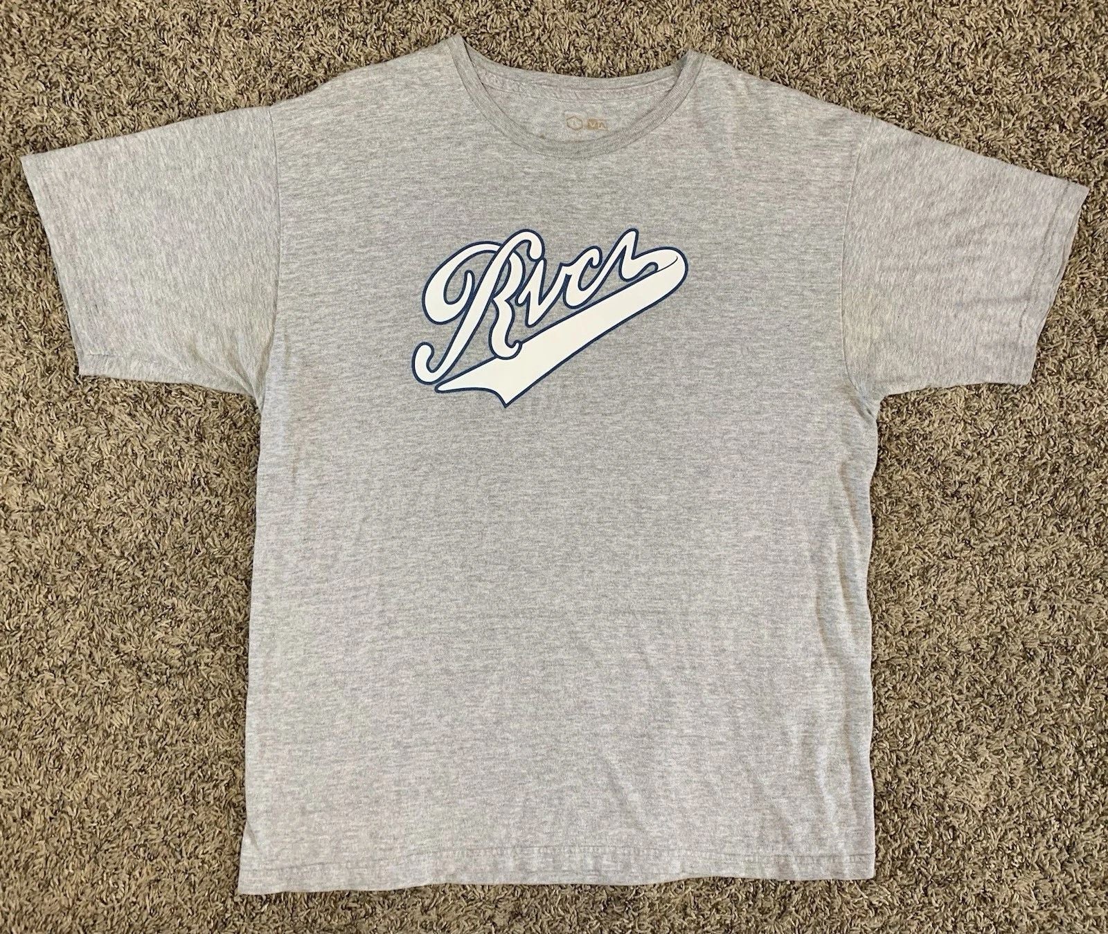 RVCA Shirt Adult Large Gray Spellout Cotton Logo Tee Mens Unisex T-shirt, Sweatshirt, Hoodie, Long Sleeve Tee - T-Shirt, Sweatshirt, Hoodie