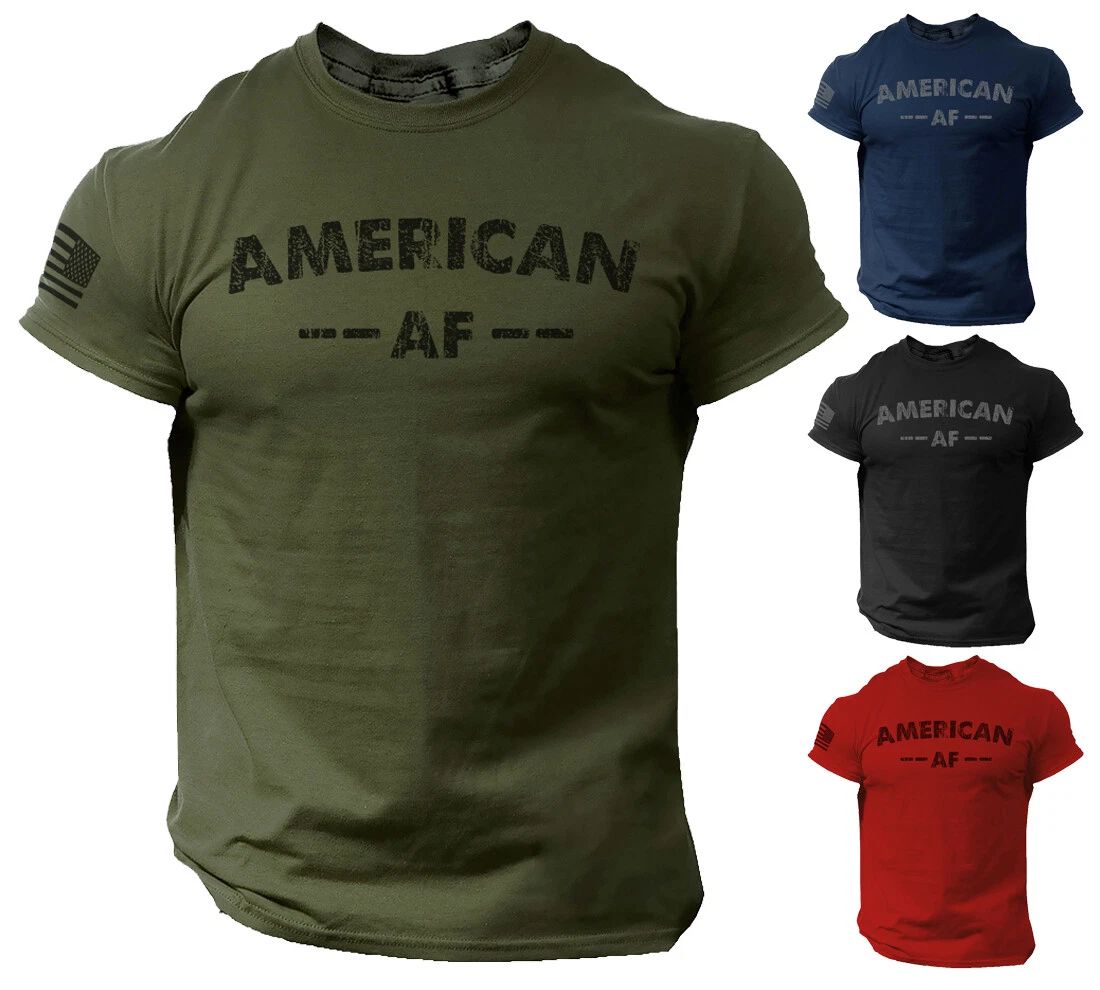 American AF Patriotic USA Flag T Shirt for Men Funny - Soft Style 100% Cotton Unisex T-shirt, Sweatshirt, Hoodie, Long Sleeve Tee - T-Shirt, Sweatshirt, Hoodie