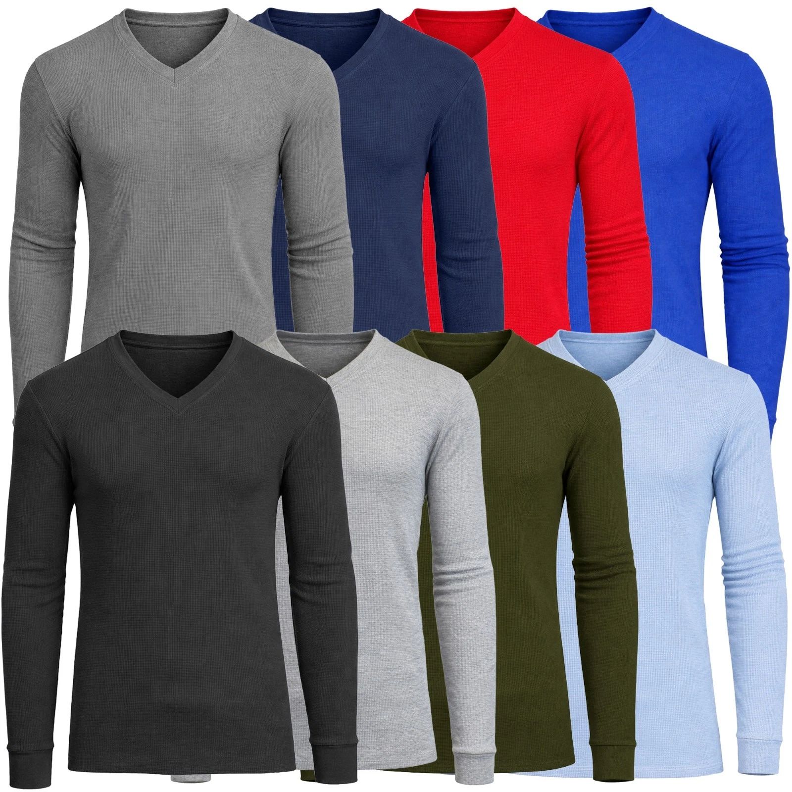 Men's 3-Pack Long Sleeve Thermal Shirts (Sizes- S-2XL) Free Shipping Unisex T-shirt, Sweatshirt, Hoodie, Long Sleeve Tee - T-Shirt, Sweatshirt, Hoodie