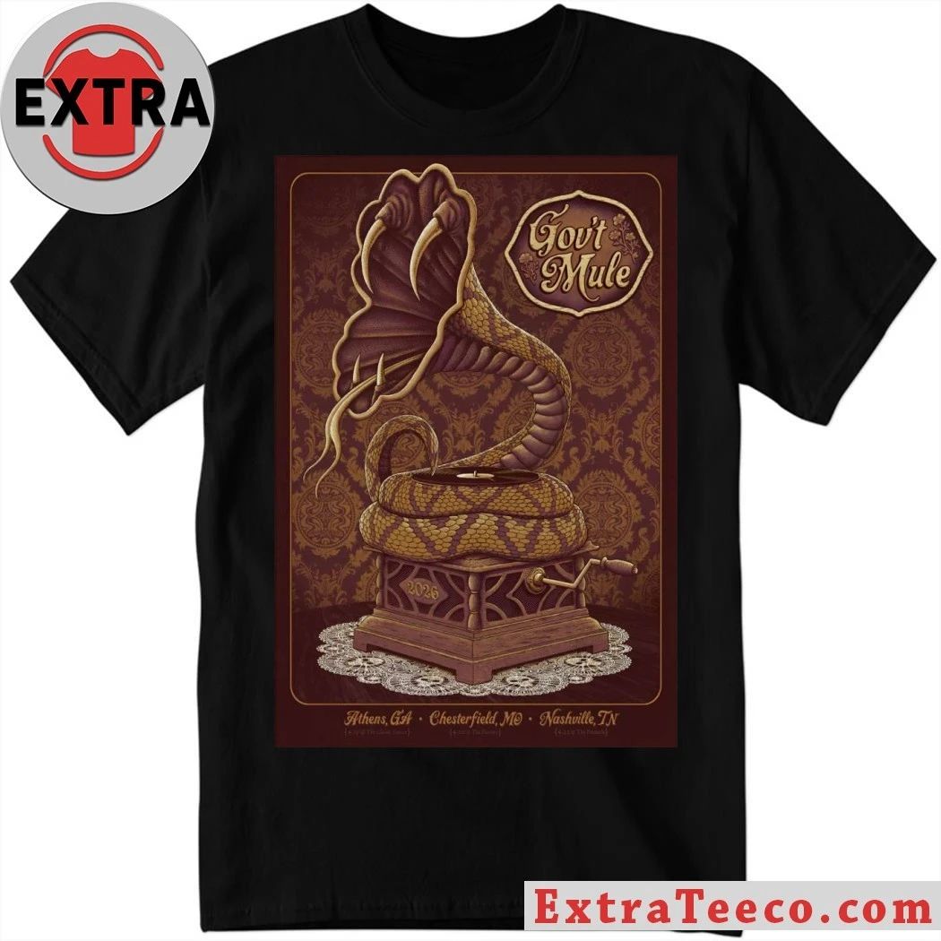 Govt Mule The Factory Chesterfield, MO Apr 20, 2026 Poster Shirt Unisex T-shirt, Sweatshirt, Hoodie, Long Sleeve Tee - T-Shirt, Sweatshirt, Hoodie