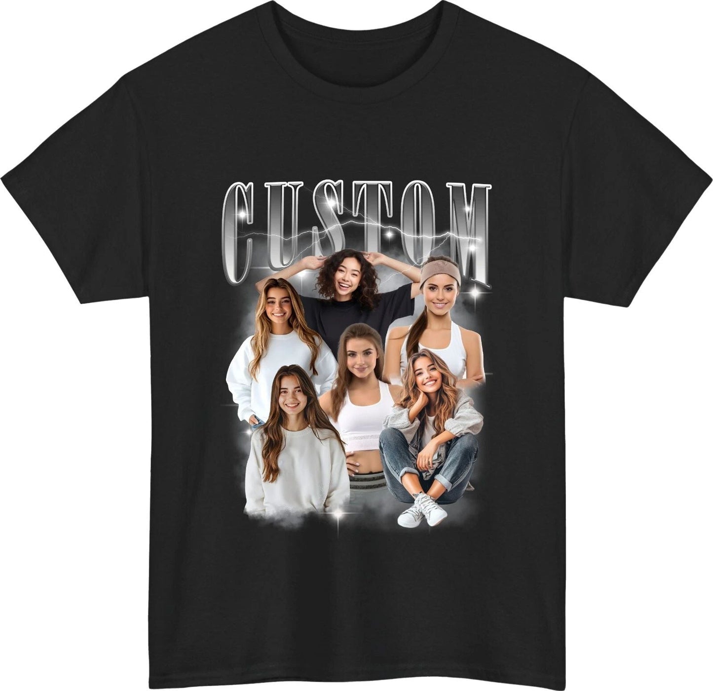 Personalised Bootleg T-Shirt  Retro Custom Rap with Name & Photos Gift Tee Top Unisex T-shirt, Sweatshirt, Hoodie, Long Sleeve Tee - T-Shirt, Sweatshirt, Hoodie