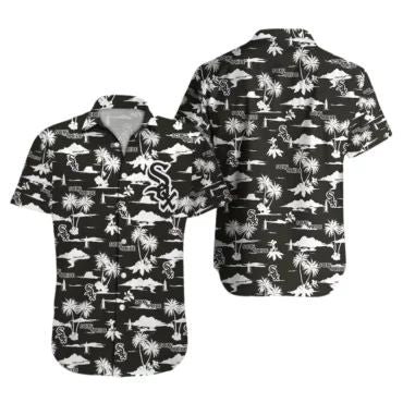 Chicago White Sox Team Logo Beachscape Hawaiian Shirt Unisex T-shirt, Sweatshirt, Hoodie, Long Sleeve Tee - T-Shirt, Sweatshirt, Hoodie