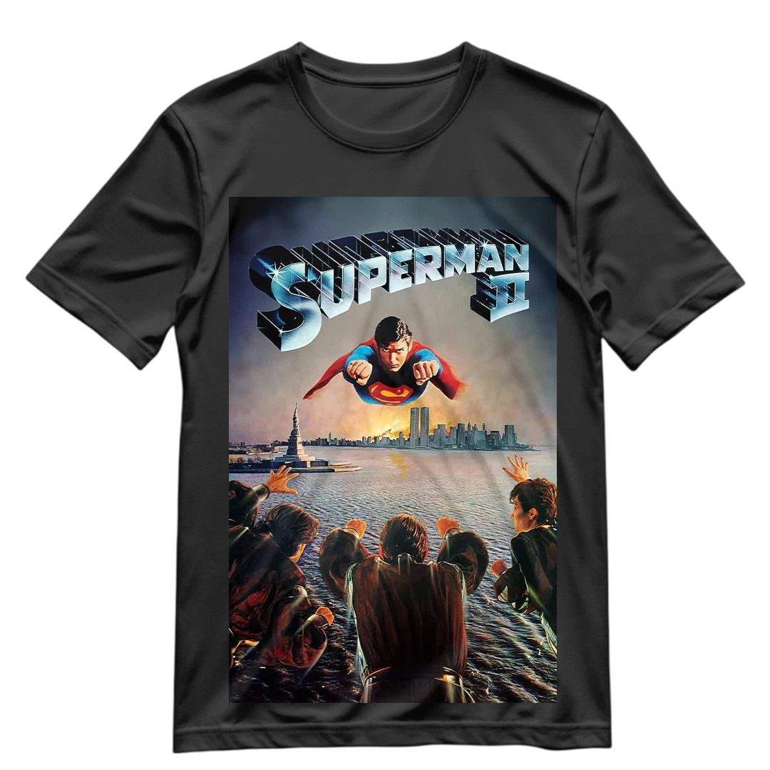 Superman T Shirt Retro Superman 2 1980 Graphic Shirt Superman Tee S-XXXL Unisex T-shirt, Sweatshirt, Hoodie, Long Sleeve Tee - T-Shirt, Sweatshirt, Hoodie