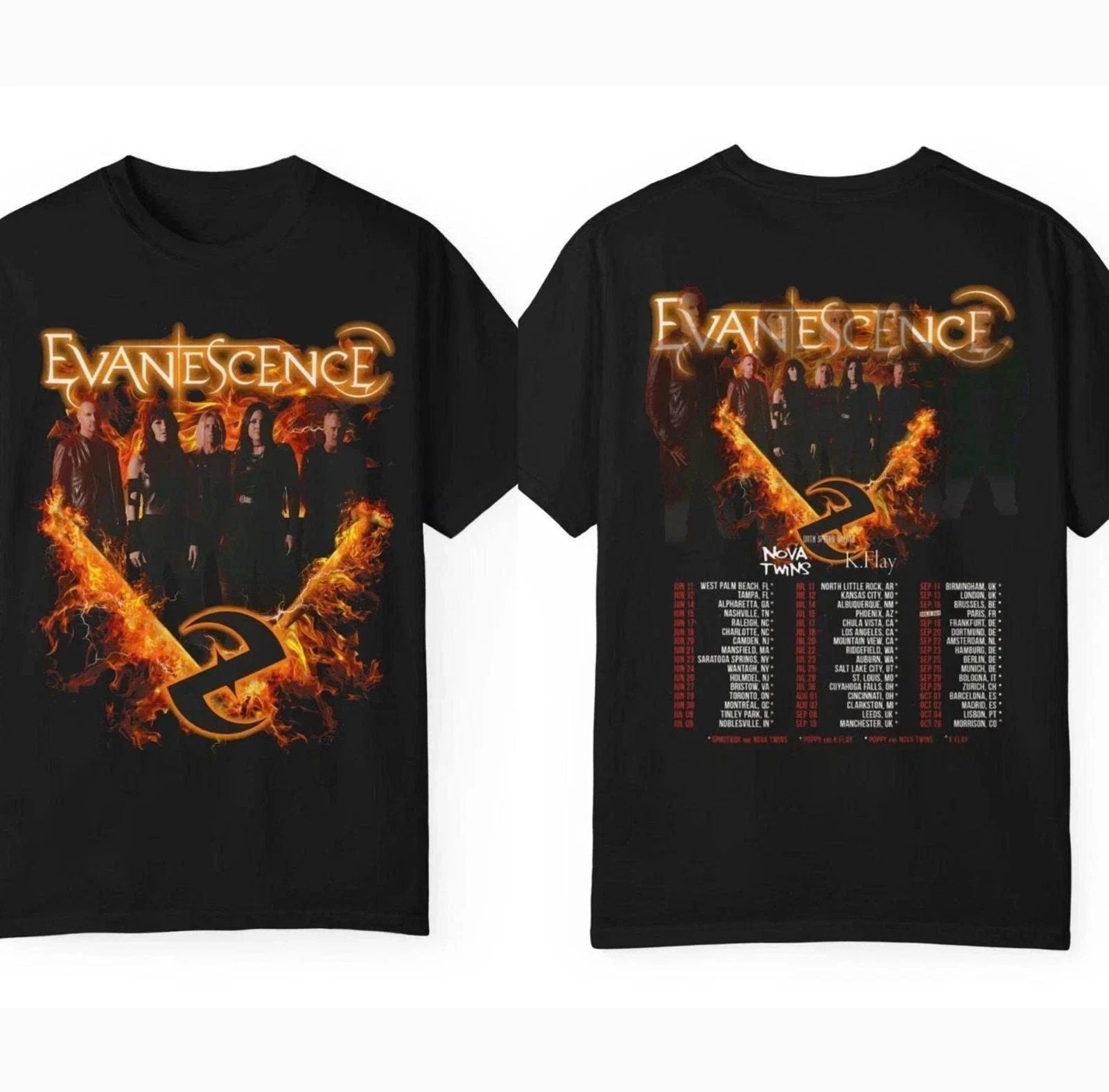 Vintage Rock Tour 2026 Trendy Evanescence Graphic 2Sides Cotton Unisex T-Shirt Unisex T-shirt, Sweatshirt, Hoodie, Long Sleeve Tee - T-Shirt, Sweatshirt, Hoodie