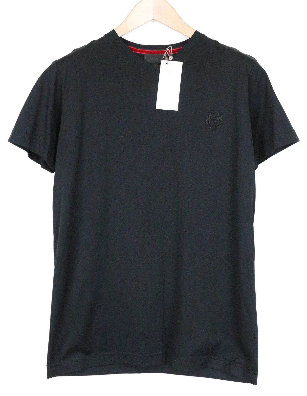 Richmond Men's T-Shirt L Black Pure Cotton Short Sleeve V-Neck Knit Unisex T-shirt, Sweatshirt, Hoodie, Long Sleeve Tee - T-Shirt, Sweatshirt, Hoodie