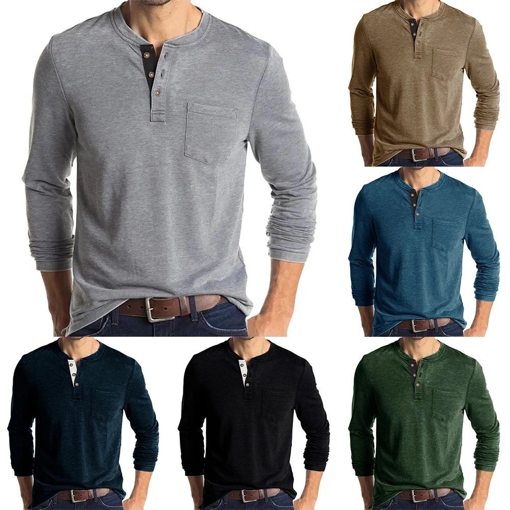 Top T-shirt Grandad V Neck Long Sleeve Muscle Shirt Tee Winter Brand New Unisex T-shirt, Sweatshirt, Hoodie, Long Sleeve Tee - T-Shirt, Sweatshirt, Hoodie