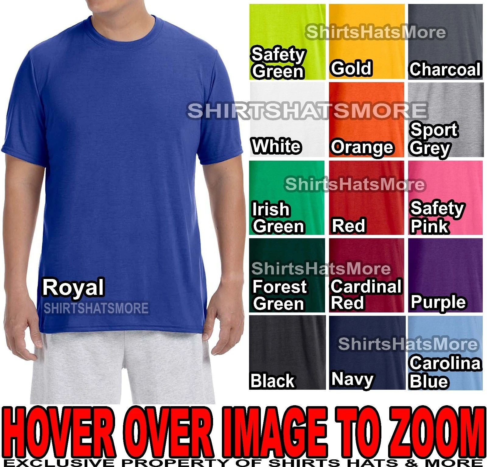Gildan Mens Wicking T-Shirt Soft/Poly Performance NO SNAG S-XL, 2XL, 3XL NEW Unisex T-shirt, Sweatshirt, Hoodie, Long Sleeve Tee - T-Shirt, Sweatshirt, Hoodie