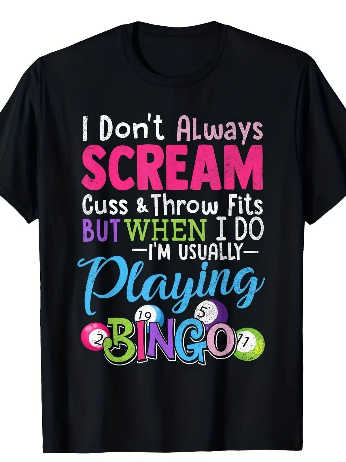 Men's Funny Bingo Night Out T Shirt Retro Bingo Ball & Lettering Graphic Print Unisex T-shirt, Sweatshirt, Hoodie, Long Sleeve Tee - T-Shirt, Sweatshirt, Hoodie