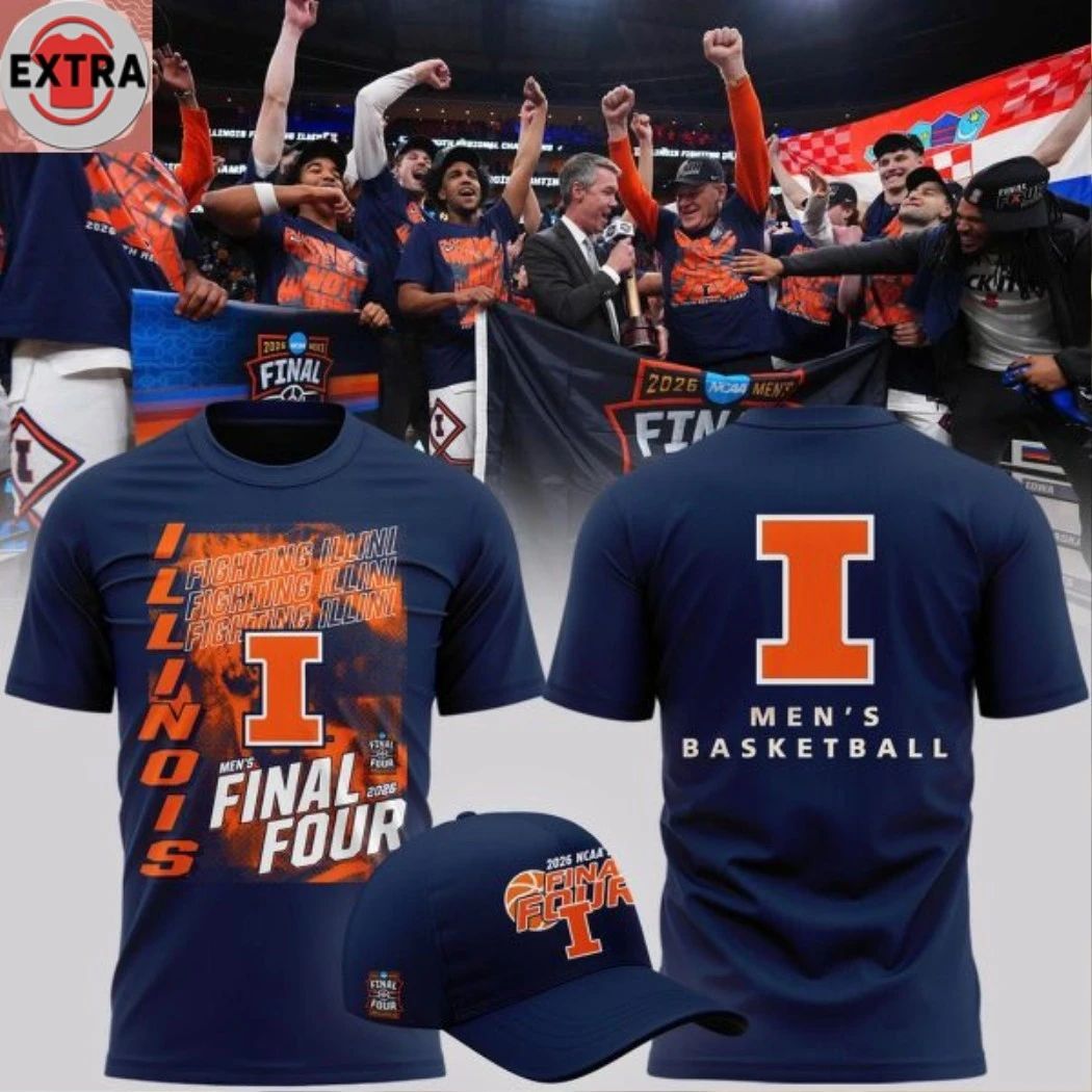 Illinois Fighting Illini 2026 NCAA Mens Basketball Final Four Logo Two Sided Shirt- Top-Rated Gift for College Basketball Lovers - T-Shirt, Sweatshirt, Hoodie