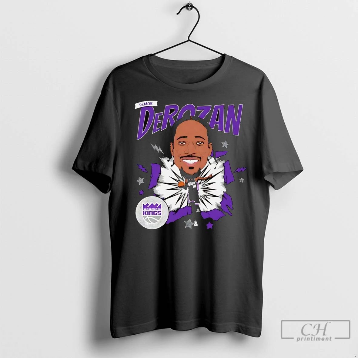 Premium Demar Derozan Caricature Sacramento Kings Unisex T-shirt, Sweatshirt, Hoodie, Long Sleeve Tee - T-Shirt, Sweatshirt, Hoodie