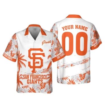 San Francisco Giants Custom Tropical Logo Hawaiian Shirt Unisex T-shirt, Sweatshirt, Hoodie, Long Sleeve Tee - T-Shirt, Sweatshirt, Hoodie