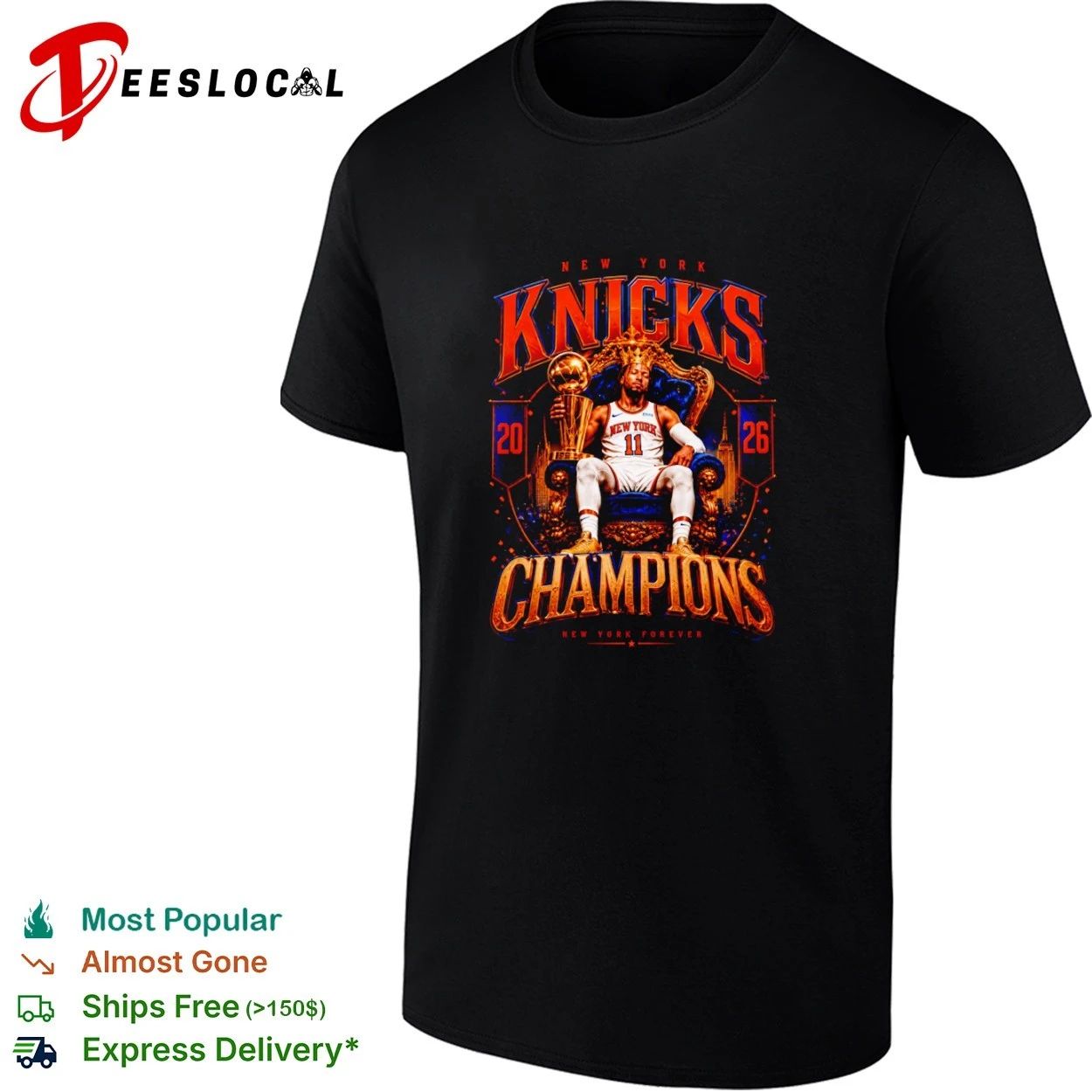 Jalen Brunson NY Knicks 2026 Champions Royal Hoops King of the Court Throne T-shirt Unisex T-shirt, Sweatshirt, Hoodie, Long Sleeve Tee - T-Shirt, Sweatshirt, Hoodie