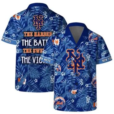 New York Mets The Harder The Battle The Sweater The Victory Hawaiian Shirt Unisex T-shirt, Sweatshirt, Hoodie, Long Sleeve Tee - T-Shirt, Sweatshirt, Hoodie
