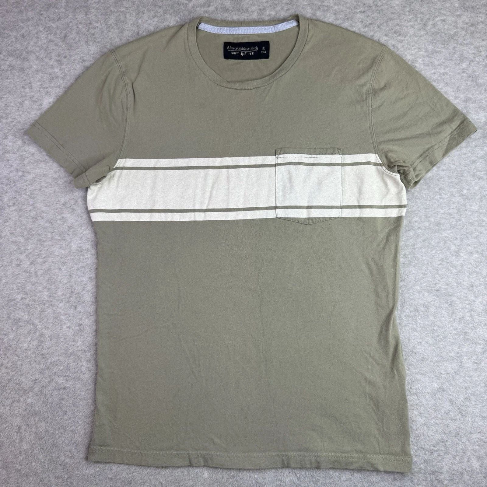 Abercrombie & Fitch Soft T-Shirt Mens Small Olive Green Pocket Tee Everyday Wear Unisex T-shirt, Sweatshirt, Hoodie, Long Sleeve Tee - T-Shirt, Sweatshirt, Hoodie
