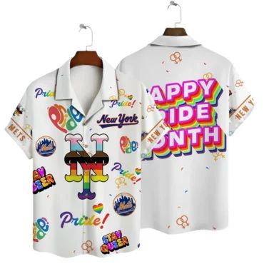 New York Mets Happy Pride Month Hawaiian Shirt Unisex T-shirt, Sweatshirt, Hoodie, Long Sleeve Tee - T-Shirt, Sweatshirt, Hoodie