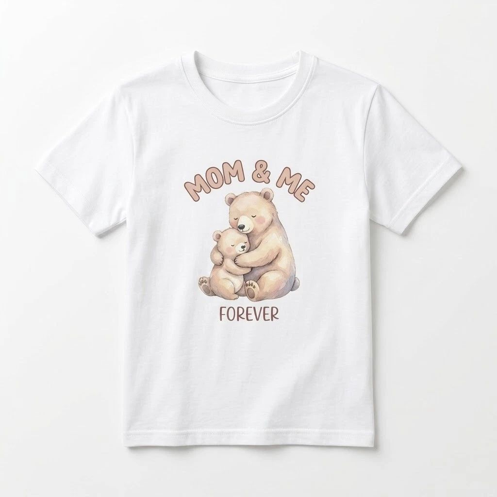 Mom & Me Forever T-Shirt, Cute Mama Bear and Baby Cub Watercolor Graphic Tee, Mo Unisex T-shirt, Sweatshirt, Hoodie, Long Sleeve Tee - T-Shirt, Sweatshirt, Hoodie